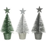 Brad artificial - Glitter Star - White, Silver, Frosted Green - mai multe culori | Kaemingk