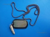 Dog tag placuta identificare US Army Rambo plus glont cartus replica