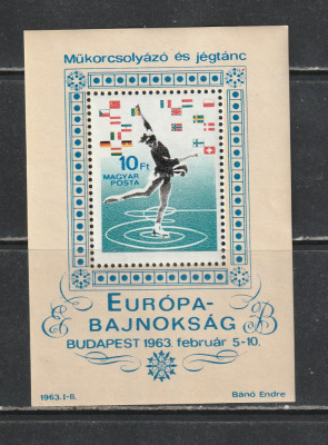 Ungaria 1963 - Campionatul European de Patinaj Artistics S/S 1v MNH foto