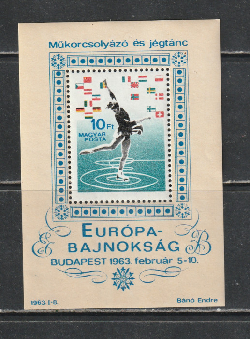 Ungaria 1963 - Campionatul European de Patinaj Artistics S/S 1v MNH