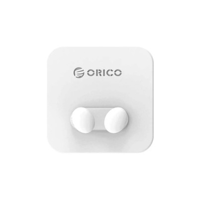 Suport cabluri Orico WT2 alb silicon banda adeziva aplicata 1 locas cablu 60x60x23mm 2 suporti foto