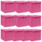 Cutii depozitare cu capace 10 buc. roz, 32x32x32 cm, textil GartenMobel Dekor