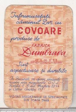 bnk cld Calendar de buzunar 1966 - Covoare Dumbrava Sibiu foto