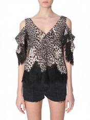 Top dama McQ SWALLOW LEOPARD-PRINT TOP 554857 RMF161011 Negru foto