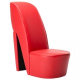 Scaun, design toc &icirc;nalt, roșu, piele ecologică, vidaXL
