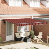 vidaXL Marchiză retractabilă manuală portocalie și maro 400x300 cm