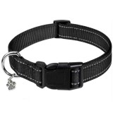 Zgarda Pufo pentru catei cu medalion in forma de labuta, marimea L, negru