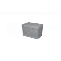 Taburet pliabil cu spatiu de depozitare, gri, pliabil, 45x30x30cm