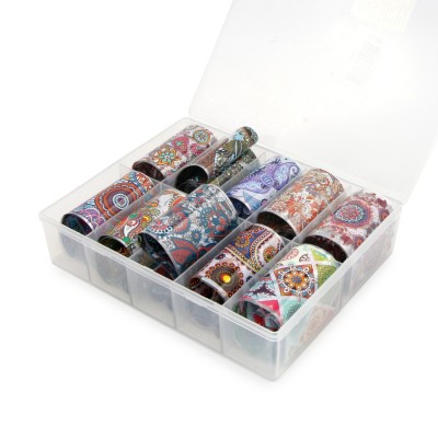 Set folie de transfer unghii, 10 modele, multicolor foto