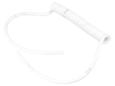 Cablu spiralat neecranat 3x0,15mm2 PUR alb 0,2m-0,8m foto