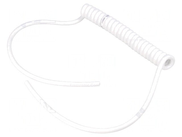 Cablu spiralat neecranat 3x0,15mm2 PUR alb 0,2m-0,8m