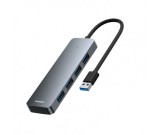 HUB USB Baseus UltraJoy 4 in 1, input USB 3.0, output 4 x USB 3.0, lungime cablu 150 cm, gri &quot;B0005280B811-03&quot; (timbru verde 0.18 lei) - 6932172653248