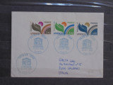 Franta - FDC - posta UNESCO 1976 - SERIE DE TIMBRE UNESCO cu stampila UNESCO, Europa, Organizatii internationale