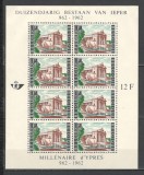 Belgia.1962 1000 ani orasul Ypern-Bl. MB.63, Nestampilat