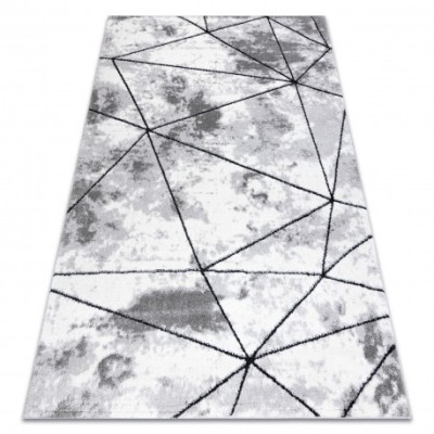 Covor modern COZY Polygons, geometric, triunghiurile - structural două niveluri de l&amp;acirc;nă gri, 120x170 cm foto