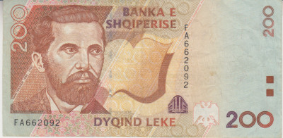 M1 - Bancnota foarte veche - Albania - 200 leke foto