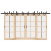 Set feronerie pentru uși glisante, negru, 400 cm, oțel