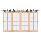 Set feronerie pentru uși glisante, negru, 400 cm, oțel