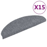 Cumpara ieftin Covorase pentru scari autoadezive, 15 buc., 65x21x4 cm, gri deschis, semirotunde, mari