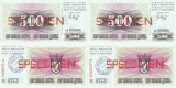 2x 1992 ( 1 VII ) , 500 dinara ( P-14s ) - Bosnia și Herțegovina - stare UNC