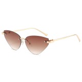 Ochelari de soare cat eye fara rama Asteroid GSM S099, tea