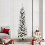 VidaXL Brad de Crăciun artificial cu 300 LED Verde și alb 210 cm 3396119
