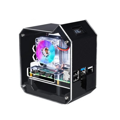 Kit NAS Mini cu Ice Tower pentru Raspberry Pi 4B foto