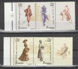 ROMANIA 2003 MODA Serie 4 timbre cu viniete pe dreapta LP 1623 a MNH**, Nestampilat