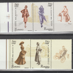 ROMANIA 2003 MODA Serie 4 timbre cu viniete pe dreapta LP 1623 a MNH**