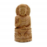 Statueta feng shui buddha din lemn - abhayamudra - 13cm, Stonemania Bijou