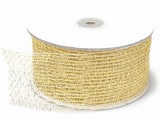 Cumpara ieftin Panglica aurie Craciun 25 m x 6 cm