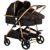 Carucior Gemeni Chipolino Duo Smart 2in1 Obsidian Gold, Landou, Reversibil, 0-15kg, Cadru Aluminiu, Accesorii Incluse