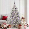 VidaXL Brad de Crăciun artificial Verde și alb 180 cm PVC și Metal 3395754