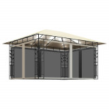 Pavilion cu plasa anti-tantari si lumini LED, crem, 4x3x2,73m GartenMobel Dekor, vidaXL