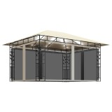 Cumpara ieftin Pavilion cu plasa anti-tantari &amp; lumini LED crem 4x3x2,73m