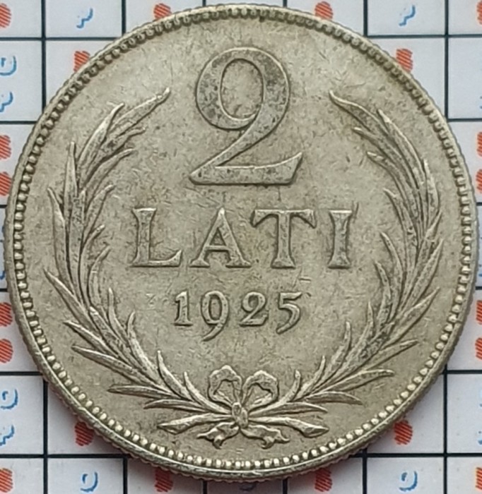 Letonia 2 Lati 1925 argint 10g - km 8 - D002