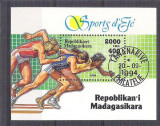 Madagascar 1994 Sport, perf. sheet, used AB.036, Stampilat