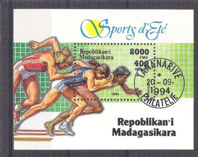 Madagascar 1994 Sport, perf. sheet, used AB.036 foto