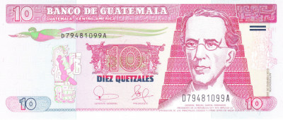 Bancnota Guatemala 10 Quetzales 2003 - P107 UNC foto
