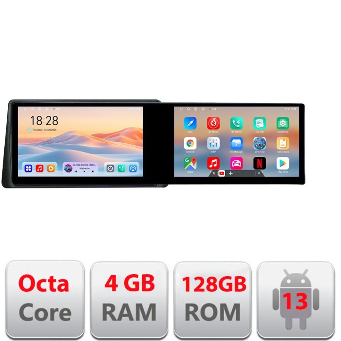 Navigatie Ford Focus 4 Kuga 2018-2023 Kit-focus4 Edotec 2 ecrane 8 core 4+128 21.6 inch Incell android Wifi 5Ghz gps internet CarStore Technology