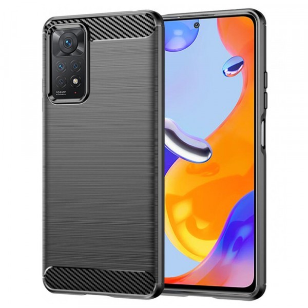 Husa pentru Xiaomi Redmi Note 12 Pro 4G / Note 11 Pro 5G / Note 11 Pro, Techsuit, Carbon, Neagra