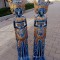 Set de 2 superbe sculpturi asiatice din lemn masiv de dimensiuni mari