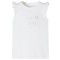 Tricou pentru copii cu m&acirc;neci cu volane, alb, 128