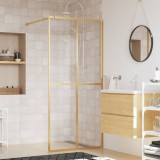 VidaXL Paravan de duș walk-in auriu, 90x195 cm sticlă ESG transparentă