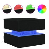 Cumpara ieftin Masuta de Cafea pentru Living cu Lumini LED, 50x50x40 cm, PAL Stejar Negru