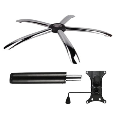 Set placuta balans metalica 20 cm x 15 cm, baza 60 cm si cilindru piston, gaz, pentru scaune birou, negru, 35 cm foto