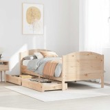 VidaXL Cadru de pat fără saltea, 75x190 cm, lemn masiv de pin