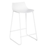 Scaun bar Atmosphera Otac, 47x49x83 cm, polipropilena si metal, alb Household NewTrend