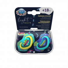 Set suzete simetrice din silicon pentru +18 luni Neon Love Albastru, 2 bucati, Canpol babies