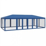 Cumpara ieftin Cort de petrecere cu 12 pereti din plasa, albastru, 8x4 m, HDPE